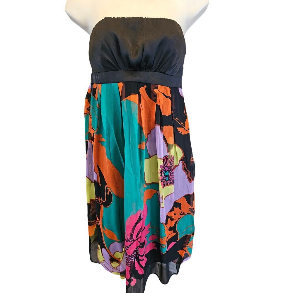 NWT oasis silk sheer lined midi dress removable straps bright flirty 8 / 34 NEW